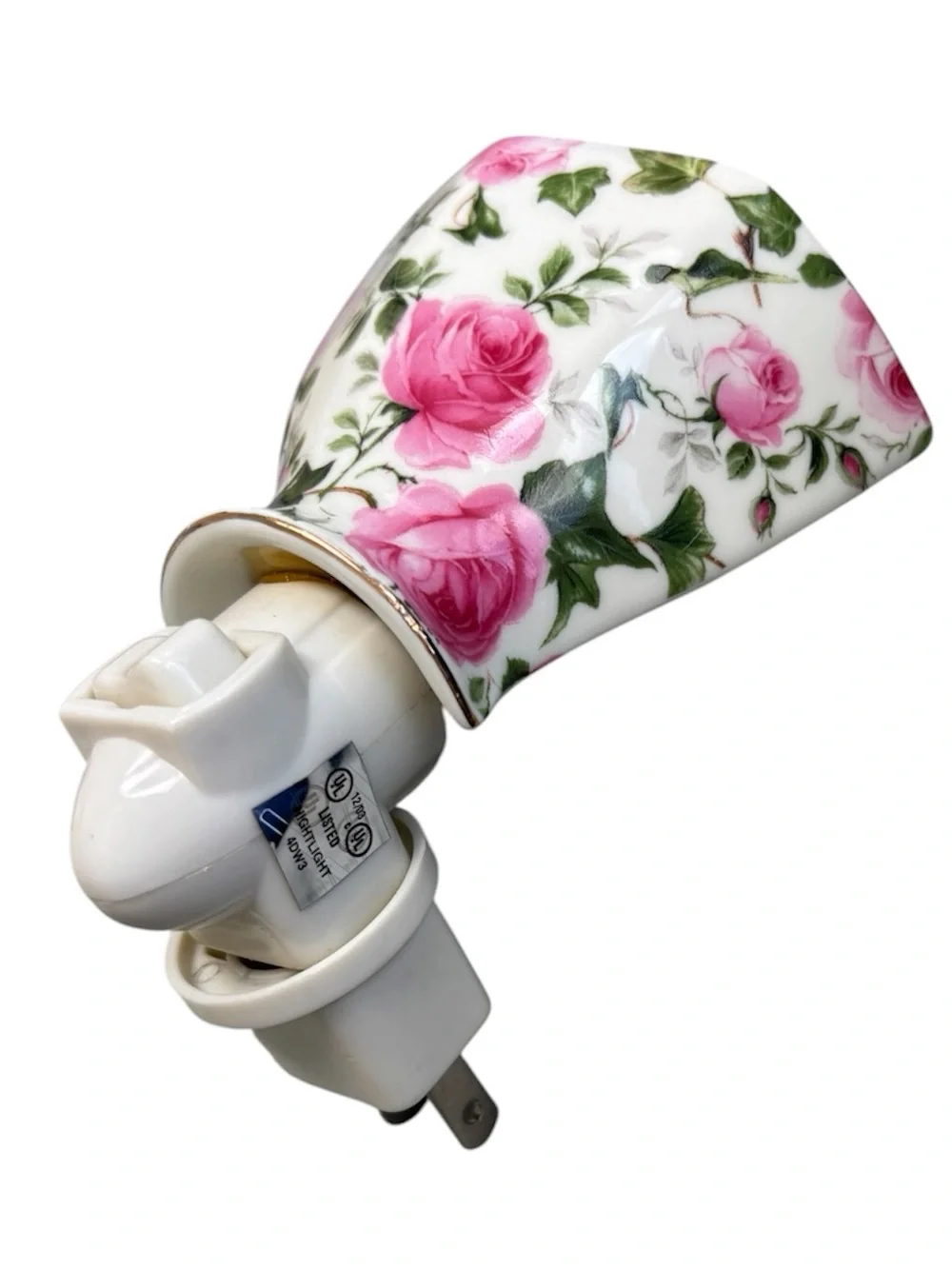 Vintage Madison Max Rose Chintz Porcelain Night Light Coquette Grand Millennial